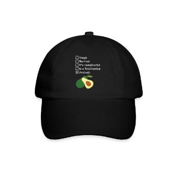 Avocado Guacamole Vegan Geschenk - Baseballkappe - Schwarz/Schwarz - Vorne