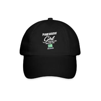Programmierermädchen Hübsch Wie Ein Mädchen, Klug - Baseballkappe - Schwarz/Schwarz - Vorne