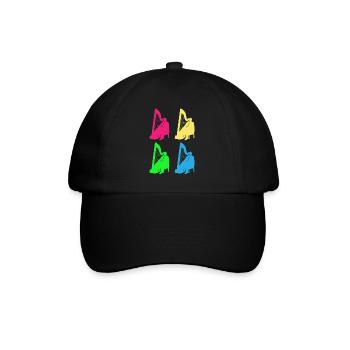 Bunte Harfenklänge Vielfalt Geschenk - Baseballkappe - Schwarz/Schwarz - Vorne