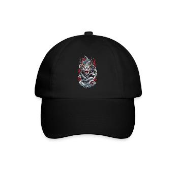 Seeungeheuer Japanischer Dämon Yokai Streetwear - Baseballkappe - Schwarz/Schwarz - Vorne