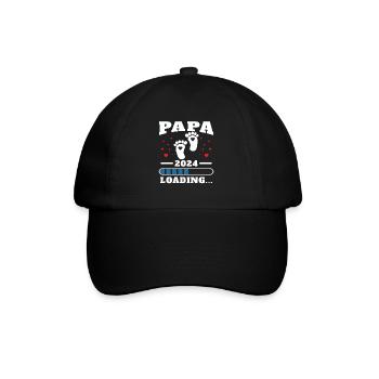 Papa 2024 Drôle Cadeau Fête Des Pères Enceinte - Casquette classique - noir/noir - Devant