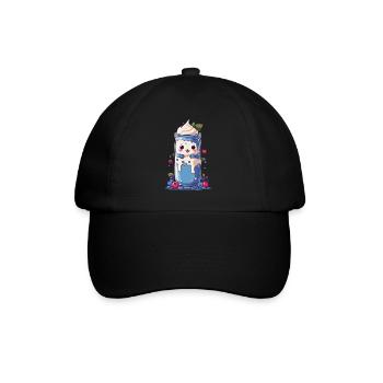 Milkshake Kawaii aux myrtilles Fun - Casquette classique - noir/noir - Devant