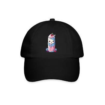 Myrtilles Milkshake Fun Kawaii Anime - Casquette classique - noir/noir - Devant