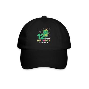 Dragon for 12th birthday for children twelve years - Baseball Cap - black/black - Front
