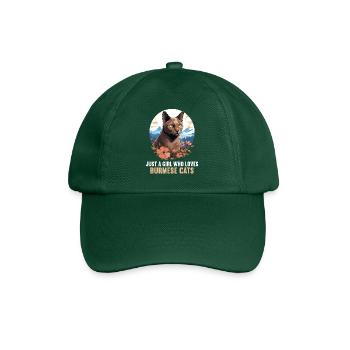 Burmese Cat Burma Katze - Baseball Cap - bottle green - Front