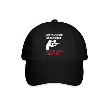 Neighbors Listening Trombone Music Fan Gift - Baseball Cap - black/black - Front
