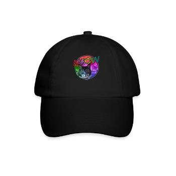 Cat Retro Funny Gift - Baseball Cap - black/black - Front