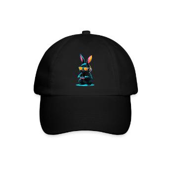 Osterhase Gamer & Gaming Streetwear Ikonisches - Baseballkappe - Schwarz/Schwarz - Vorne