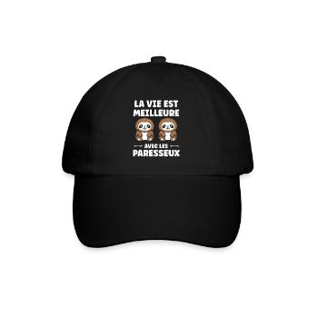 Animal humour paresseux - Casquette classique - noir/noir - Devant