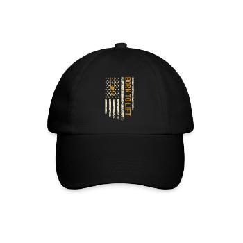 Born To Lift USA Flag - Funny Crane Driver - Baseball Cap - black/black - Front