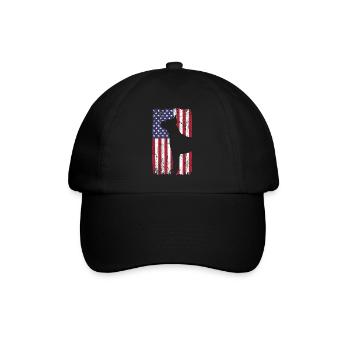 Chien boxer avec drapeau des États-Unis - Casquette classique - noir/noir - Devant