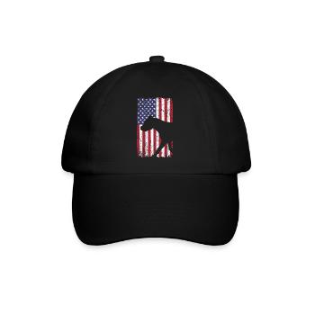 Chien American Staffordshire Terrier avec drapeau américain - Casquette classique - noir/noir - Devant