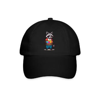 Funny Raccoon Costume Cute Easter Eggs - Baseball Cap - black/black - Front