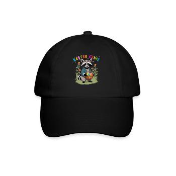 Drôle de raton laveur lapins de Pâques et oeufs de Pâques Design - Casquette classique - noir/noir - Devant