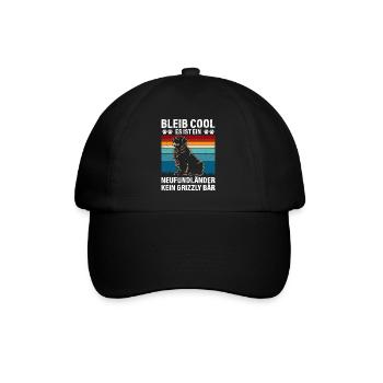 Newfie BLEIB COOL NEUFUNDLÄNDER KEIN GRIZZLY - Baseballkappe - Schwarz/Schwarz - Vorne