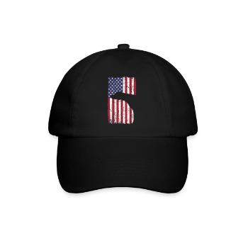 Weimaraner dog with USA flag - Baseball Cap - black/black - Front