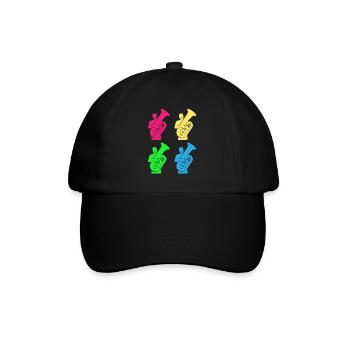 Tuba coloré Jeu Joie Musique Cadeau - Casquette classique - noir/noir - Devant
