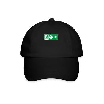 Notausgang Ski Skifahrer - Baseballkappe - Schwarz/Schwarz - Vorne