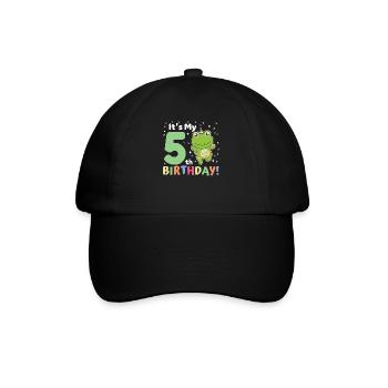Frog for 5th birthday children five years old - Baseball Cap - black/black - Front