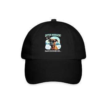 Deutscher Boxer GUTEN MORGEN? GANZ DÜNNES EIS... - Baseballkappe - Schwarz/Schwarz - Vorne