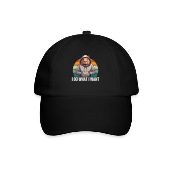 I Do What I Want - Capybaradesign - Baseballkappe - Schwarz/Schwarz - Vorne