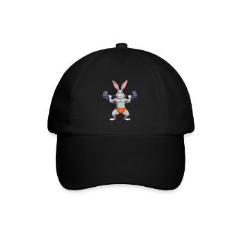 Easter Bunny Funny Bodybuilder & Animal Workout - Baseball Cap - black/black - Front