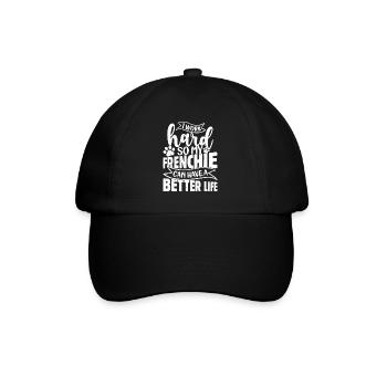 I Work Hard So My Frenchie French Bulldog Dog Owne - Baseballkappe - Schwarz/Schwarz - Vorne