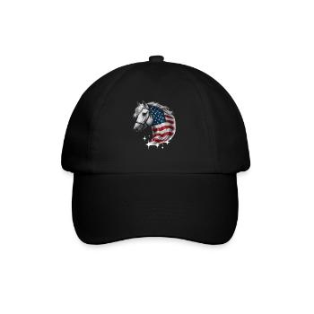 Étoiles et rayures du cheval du Jour de l'Indépendance de l'Amérique - Casquette classique - noir/noir - Devant