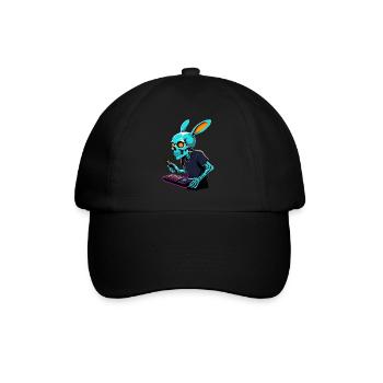 Osterhase Gamer Ikonisches Ostern Gaming - Baseballkappe - Schwarz/Schwarz - Vorne