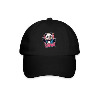 DINA - Beau nom de fille avec Panda cool - Casquette classique - noir/noir - Devant