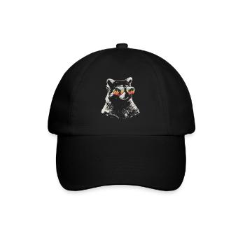 Raccoon Funny Gift - Baseball Cap - black/black - Front