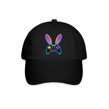 Osterhase Gamer und Gaming Streetwear Osterlook - Baseballkappe - Schwarz/Schwarz - Vorne