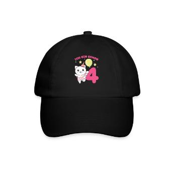 J’ai été 4 chats anniversaire enfants - Casquette classique - noir/noir - Devant