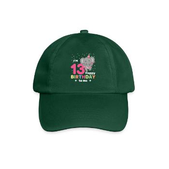 Elephant for 13th birthday for children thirteen - Baseball Cap - bottle green - Front