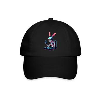 Lapin de Pâques Gamer et Design de streetwear de jeu - Casquette classique - noir/noir - Devant