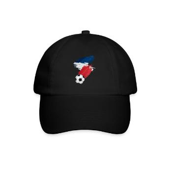 Frankreich Fußball Fußball Flagge - Baseballkappe - Schwarz/Schwarz - Vorne
