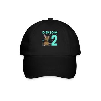 Two Year Old Naughty Birthday Donkey - Baseball Cap - black/black - Front