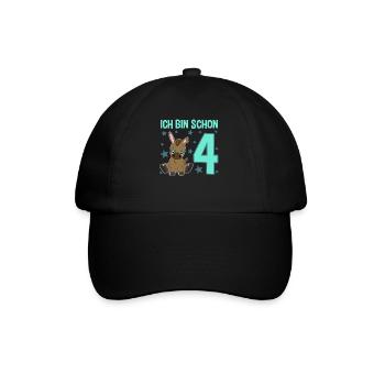 Four-year-old donkey: party and pure fun - Baseball Cap - black/black - Front