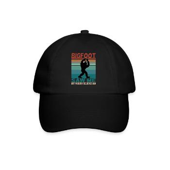 Bigfoot lustiger Spruch Retro Background - Baseballkappe - Schwarz/Schwarz - Vorne