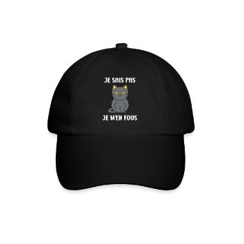 Humour chat chartreux - Casquette classique - noir/noir - Devant