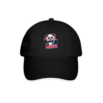 MAREIKE - Schöner Mädchen Name mit coolem Panda - Baseballkappe - Schwarz/Schwarz - Vorne