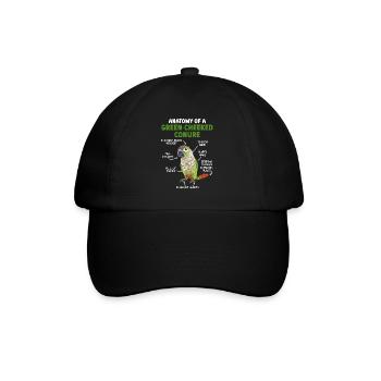 Molinasittich Papagei Vogel Sittich - Baseballkappe - Schwarz/Schwarz - Vorne