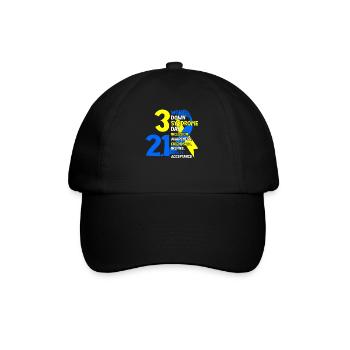 21.03. Welt-Down-Syndrom-Tag Trisomie 21 Blau und - Baseballkappe - Schwarz/Schwarz - Vorne