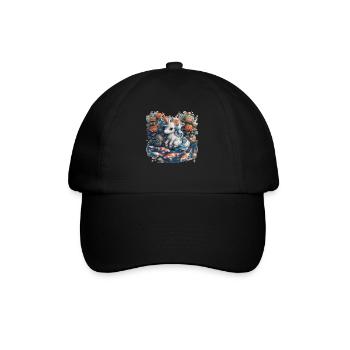 Einhorn Koi Fisch Kawaii Japanisch - Baseballkappe - Schwarz/Schwarz - Vorne