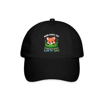 Happy Earth Day fox forest wild animal animal protection - Baseball Cap - black/black - Front