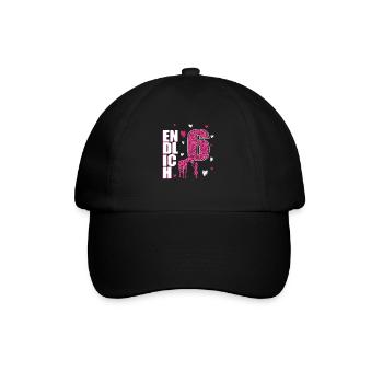 Endlich 6 Pferd Pony - Baseballkappe - Schwarz/Schwarz - Vorne