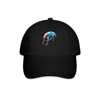 Seekuh Manatee - Baseballkappe - Schwarz/Schwarz - Vorne