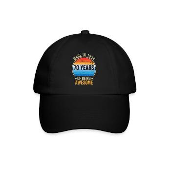 Fabriqué en 1954 70 ans d’être génial - Casquette classique - noir/noir - Devant