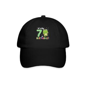 Frog for 7th birthday children seven years old - Baseball Cap - black/black - Front