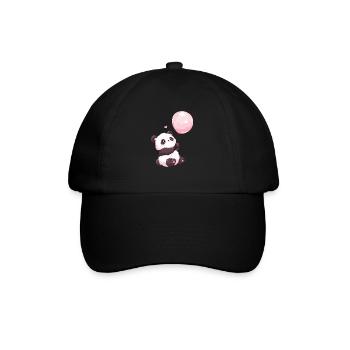 Panda Bear Balloon Japanese Giant Panda - Baseball Cap - black/black - Front